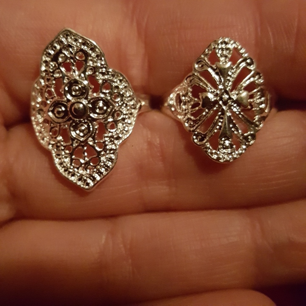 🥀Gorgeous Sterling Mosaic Open Cut-Filligree Ring - Picture 8 of 8